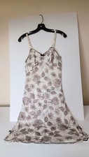 Gray Roses Vanity Fair Tricot Slip 34 Lace Lingerie Nightgown Chemise Sweetheart