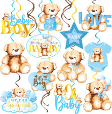 20Pcs Teddy Bear Hanging Swirls We Can Bearly Wait Baby Shower Decorations It'S