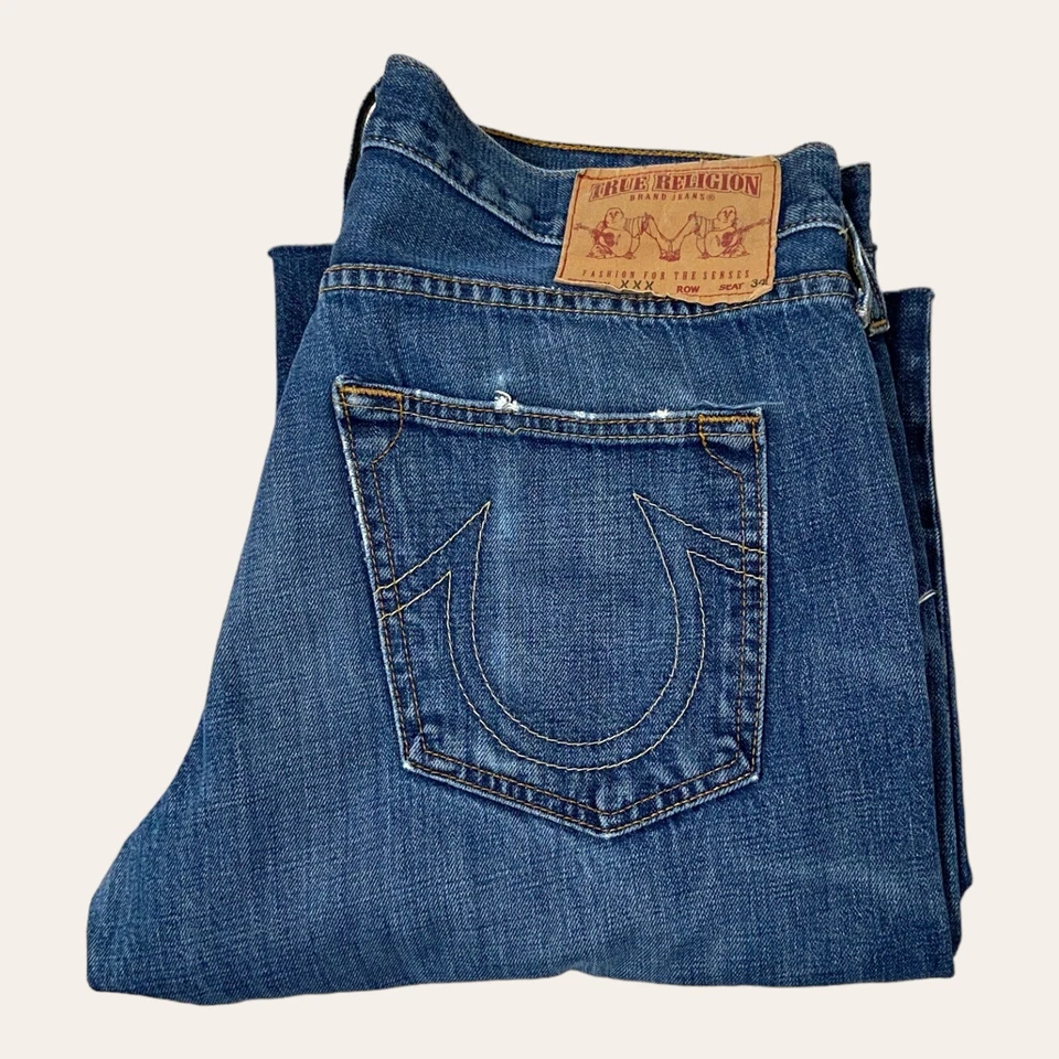 True Religion Mens Section XXX Luke Jeans Size 36 (38X28) Distressed Flaw - Image 3 of 4