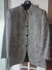 Versace Classic V2 Men's Gray Printed Jacket 90 Wool EU Size 52 Made in Italy