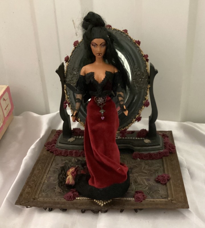 Vampress Barbie Doll With Stand and Mirror.