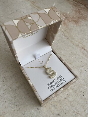 Philip Jones Collana Iniziale Pave Lettera S Con Cristalli Swarovski - Ciondolo Rodiato Senza Nichel - Regalo Elegante - 3