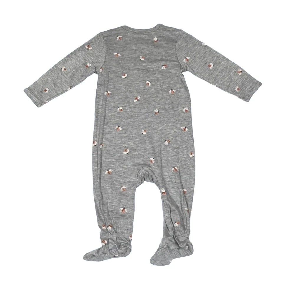 Pijama Gerber Baby Bees 3 - 6 Meses Pies 1 Pc Footies Gris Momentos Modernos Foto 3 de 4