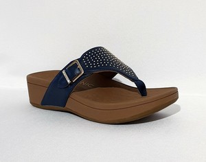 navy toe post sandals