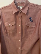 Women’s Cutter & Buck Ole Miss Rebels Button Up Shirt, Large, Red