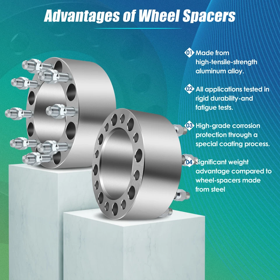 4 шт колесные распорки 3 дюйма 8x6,5 дюйма 9/16 дюйма x18 для Dodge Ram 2500 3500 2011 2012 годов выпуска - Изображение 4 из 4