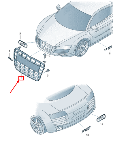AUDI R8 Spyder 42 Calandre 420853651JIAS 420853651J IAS NOUVEAU ORIGINE ...