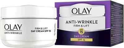 Olay Anti-Wrinkle Firm & Lift SPF 15 Day Cream, Anti-ageing Moisturiser, 50ml