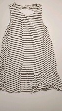 American Eagle Outfitters Fit & Flare Short Dress Women Small White Blue Striped