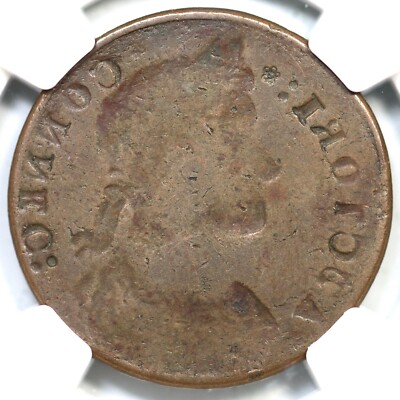 1787) M 31.1- NGC F 12 Obv Brockage Connecticut Colonial Copper