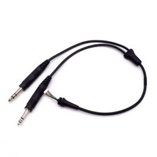 Original Bose X Aviation Headset Stereo Cable Double Plug 6.3mm 5.2mm Jack
