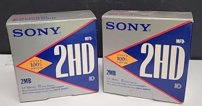 20 Pcs SONY 3.5'' Micro Floppy Disk 2MB Double Sided IBM MFD-2HD