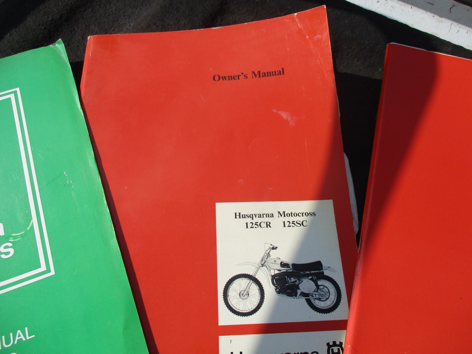 VINTAGE HUSQVARNA MOTORCYCLE OWNER's MANUALS with CHAMPION SPARK PLUG