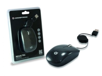 Conceptronic Optische Reise Maus | 800DPI | Kabel ausziehbar
