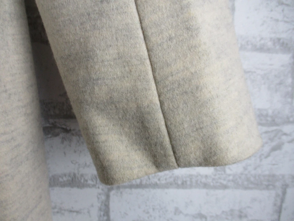 SABA womens overcoat oatmeal/ beige wool 12 pockets long sleeve - image 3 of 4