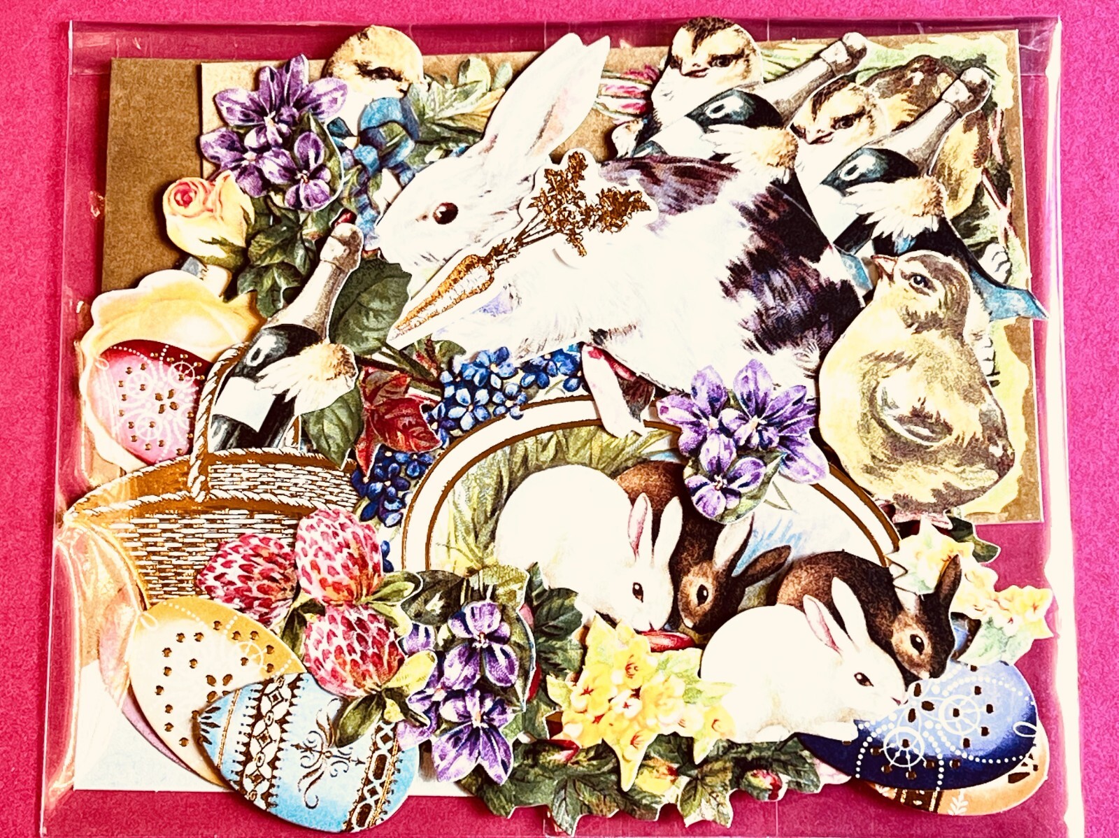 Anna Griffin 30 PC Vintage Bunny Diecuts, 5 Recollection Minis, Easter