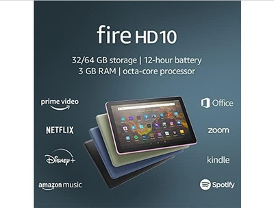 Amazon Kindle Fire HD 10 Tablet 10.1'' Display 11th Gen With Alexa 32GB 5 Colors