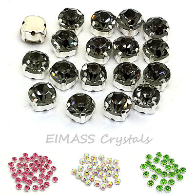 100 x 3,8 mm GRADE A zum Aufnähen geschliffener Glaskristalle Strasssteine für Kostüm, Kleid, 3555