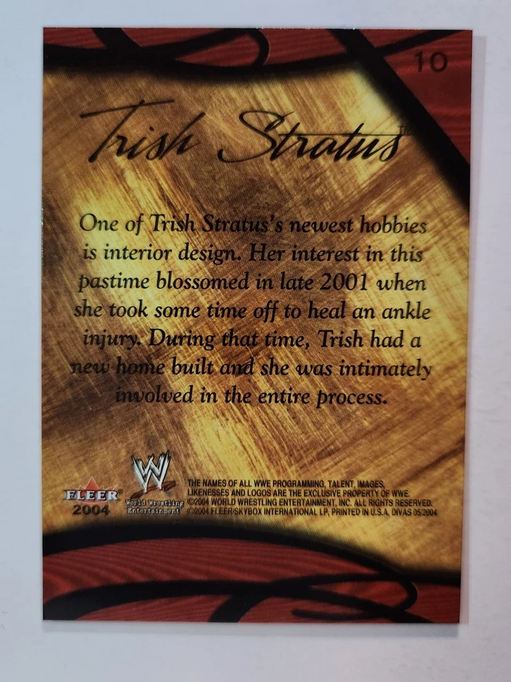 2004 Fleer WWE Divine Divas 2005 - #10 TRISH STRATUS - Image 2 of 2