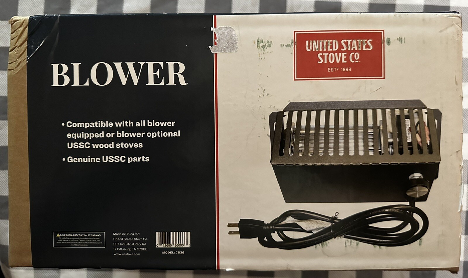 NIB - US Stove Company CB36 Circulator Blower Fits US Stove Ashley Vogelzang