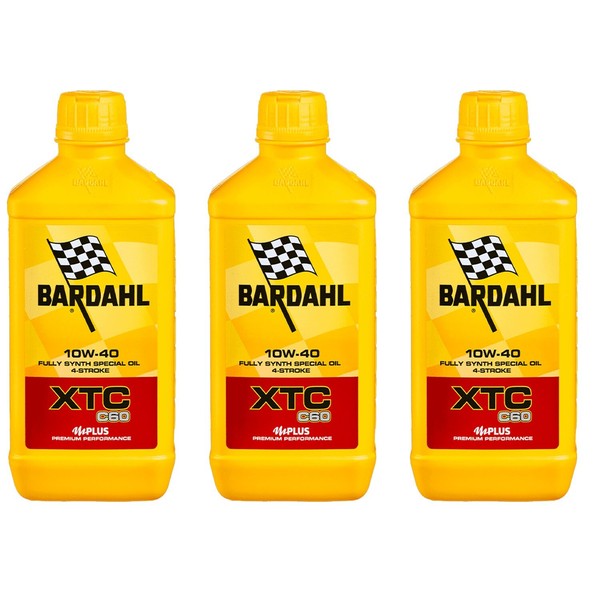 3 Liter MotoröL Motorrad 4T Bardahl Bardhal XTC 10W40 100% Kunststoff Jaso Ma2-image