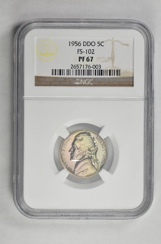 1956 5C DDO FS-102 Proof Jefferson Nickel NGC PF 67