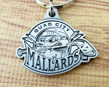 🔥 Quad City Mallards 2002 STH Silver Pewter Key Chain UHL Hockey Keychain