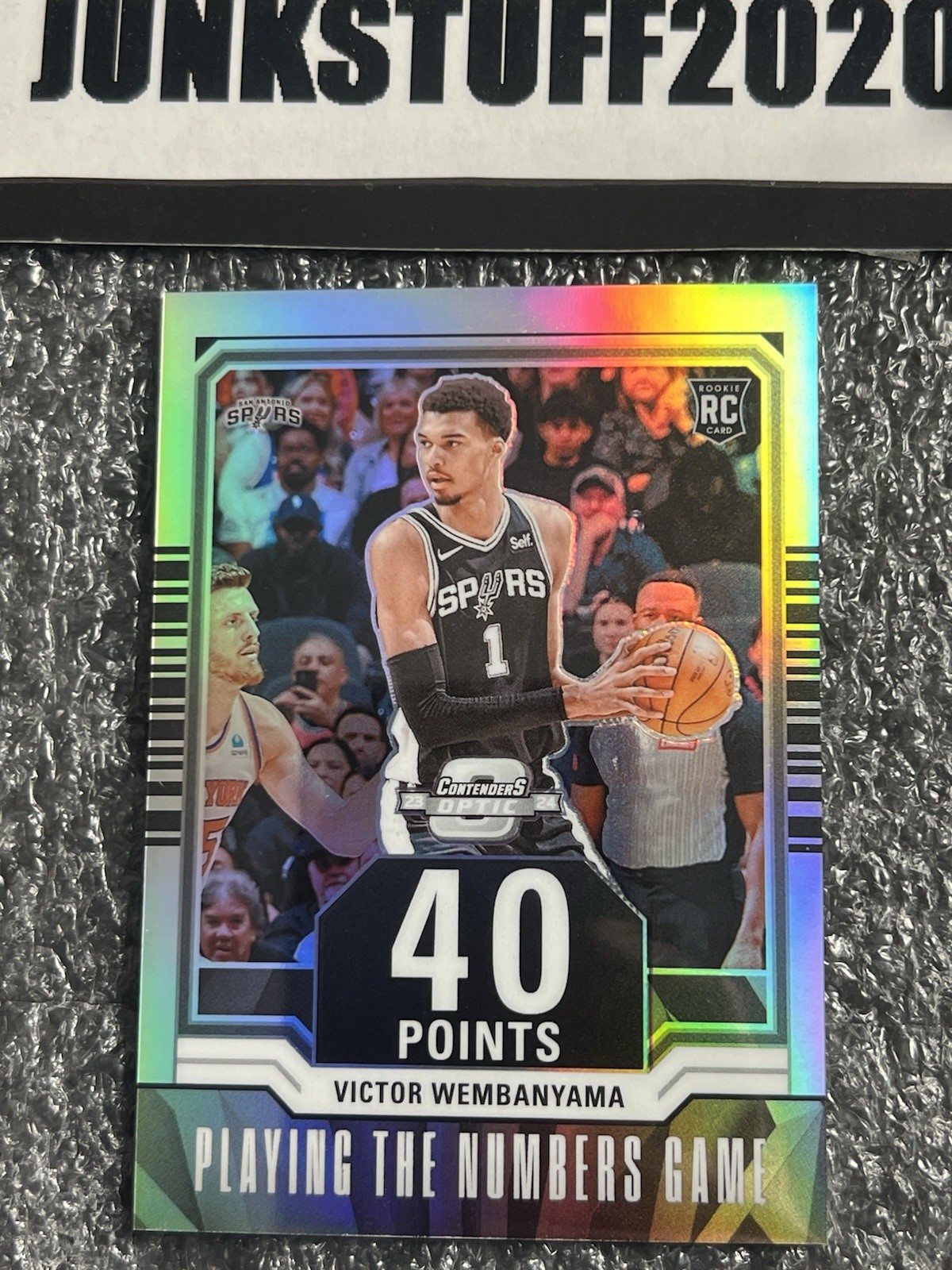 2023 Contenders Optic Victor Wembanyama silver holo prizm playing numbers game