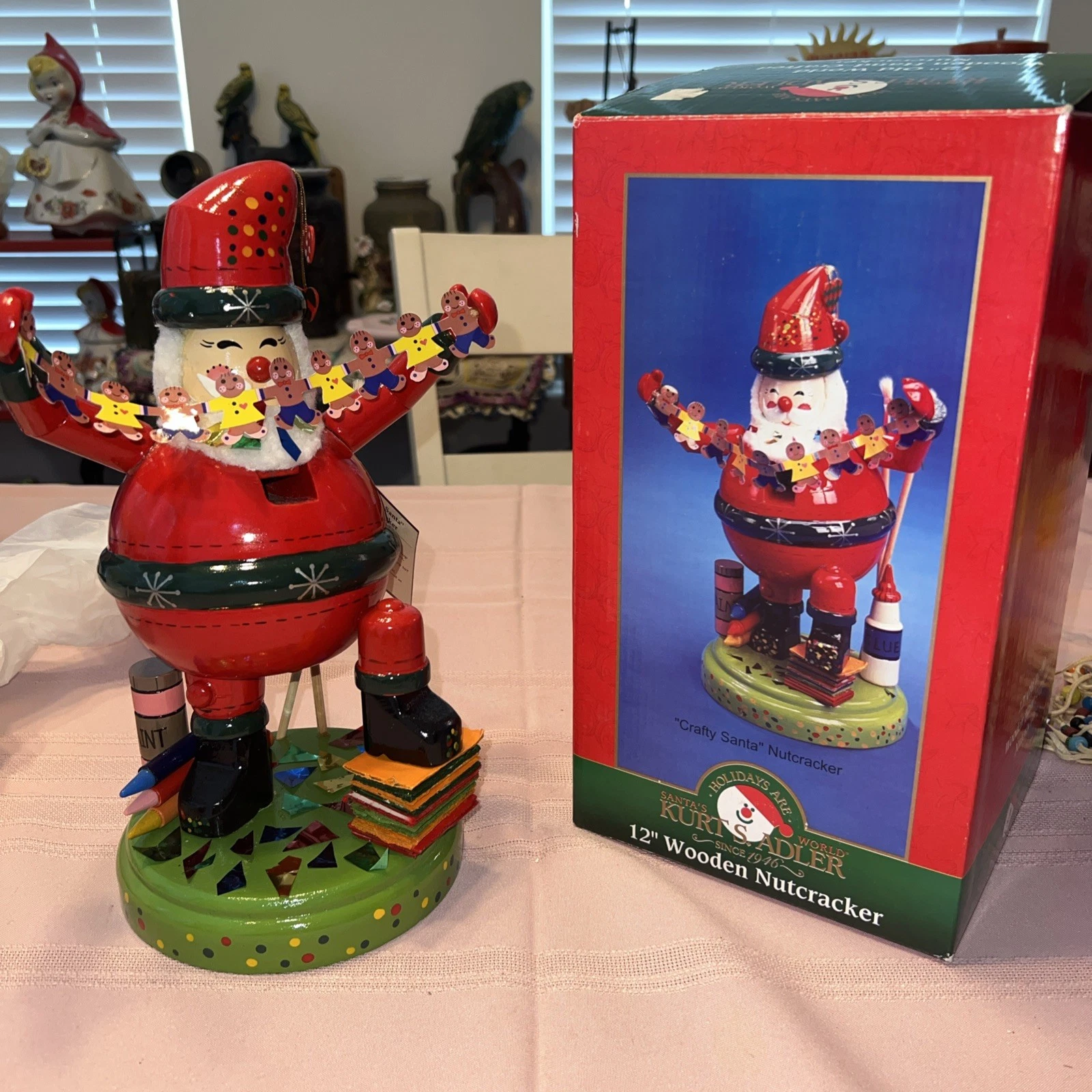 Kurt Adler Santa’s World “Crafty Santa” Nutcracker Nanette Hilton 12" Open Box
