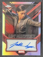 Jade Lye as Lady Deathstrike 2025 Topps Chrome Deadpool Refractor Auto #TC-JL -r