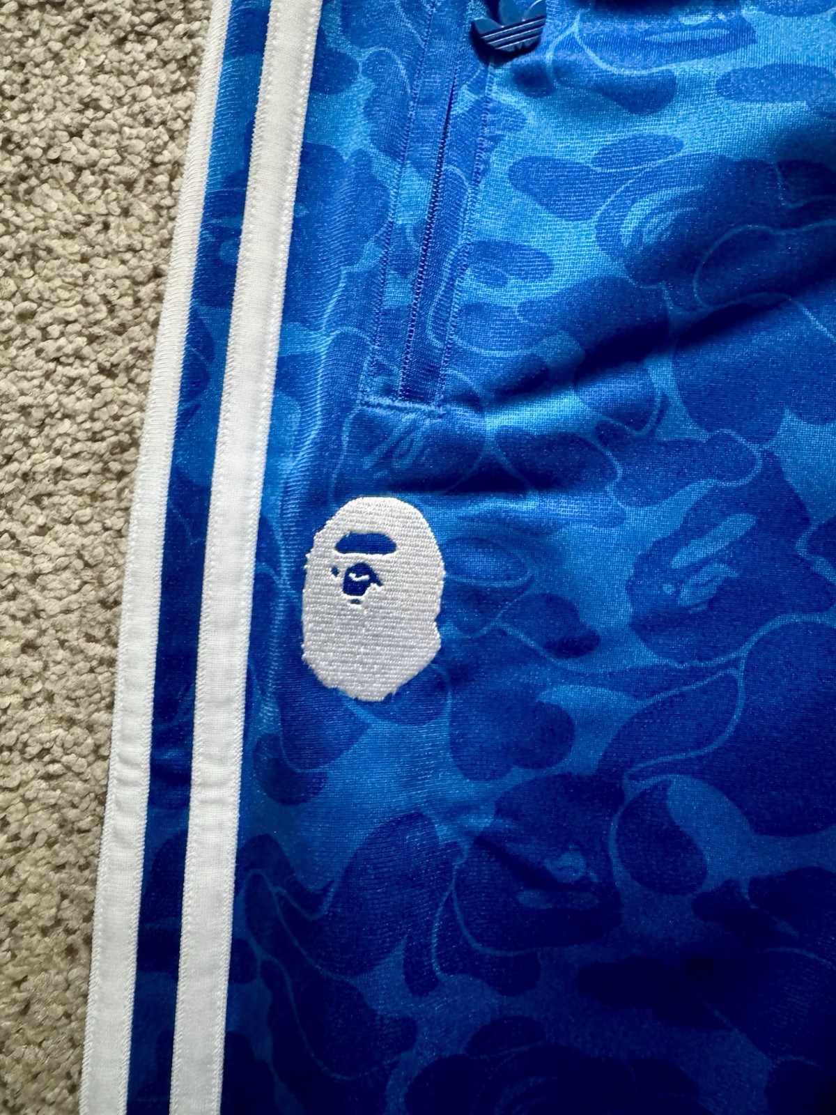 [JN7126] Adidas Originals Mens Bape Football AOP Blue Track Pants *NEW* thumbnail 4
