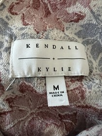 KENDALL + KYLIE Beige Blue Dusty Rose Floral Rayon Ruffle Romper  Medium