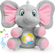 Musical Elephant Plush Baby Toy Soft Stuffed Animal Light Up Gift 6 Months   