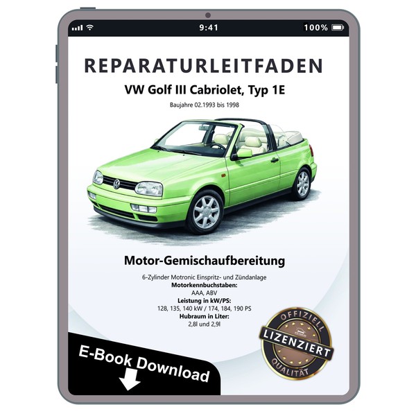 VW Golf 3 Cabrio 1E Motronic Einspritz- ZüNdanlage Reparaturhandbuch Download-image