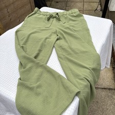 Hilary Radley Ladies Fluid Crinkle Pull On Trousers Green large 