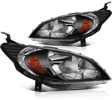Pair Headlight Assembly For Honda Civic 1.7l 2004-2005 2.0l 2004 Black Housing