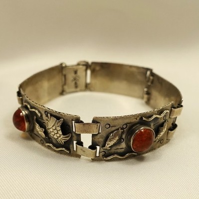 Original Georg Kramer Bernstein Armband 835 Silber Fischland / CU 359(10)