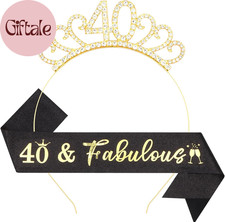 40Th Birthday Sash and Tiara Set for Women'S Birthday