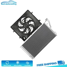 A/C Condenser and Cooling Fan Assembly Kit For 2011-2012 Hyundai Sonata 2.4L l4
