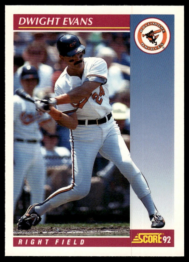 1992 Score #150 Dwight Evans Baltimore Orioles