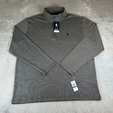 NWT IZOD Quarter Zip Pullover Men's XL Carbon Heather Grey Feeder Stripe