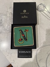 Versace Rosenthal Holiday Alphabet Square Flat Bowl 12x12cm N Green Germany