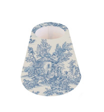 Toile de Jouy Blue Small Candle Clip on Lampshade Wall Lights Chandeliers