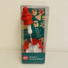 Wilton 1992 Santa's Cookie Wheel Christmas Pastry Cutter Tree Snowman Star Bear