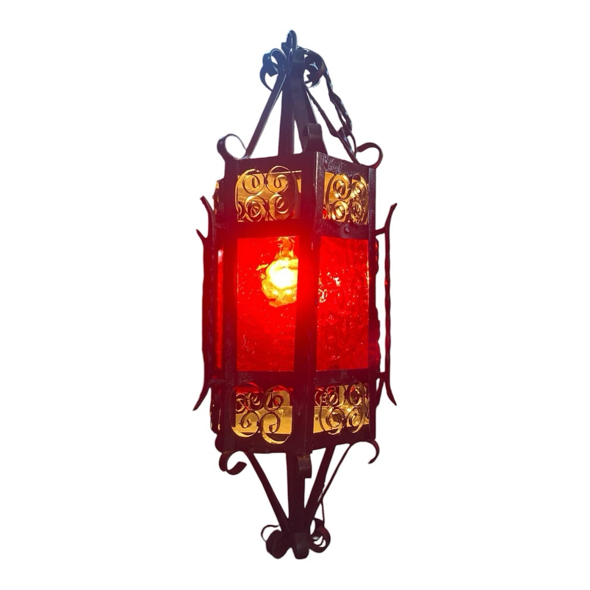 値下げ　紅燈(アンティーク 飾り物) Red Hanging Lamp In Collectible Ceiling Light Fixtures for sale | eBay