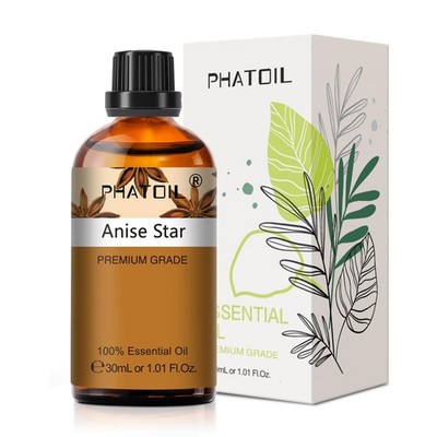 Anise Star 1.01fl.oz Essential Oil, PHATOIL Pure Aromatherapy Oils for Diffus...