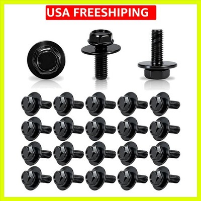 40 Pcs 71315-122382A M6 Bolts 1.0 x 17mm, High-Strength Stainless Steel Hex H...