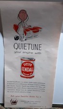 Vintage 1959 Kendall Motor Oil Print Ad Quietune Engine SuperB Oil