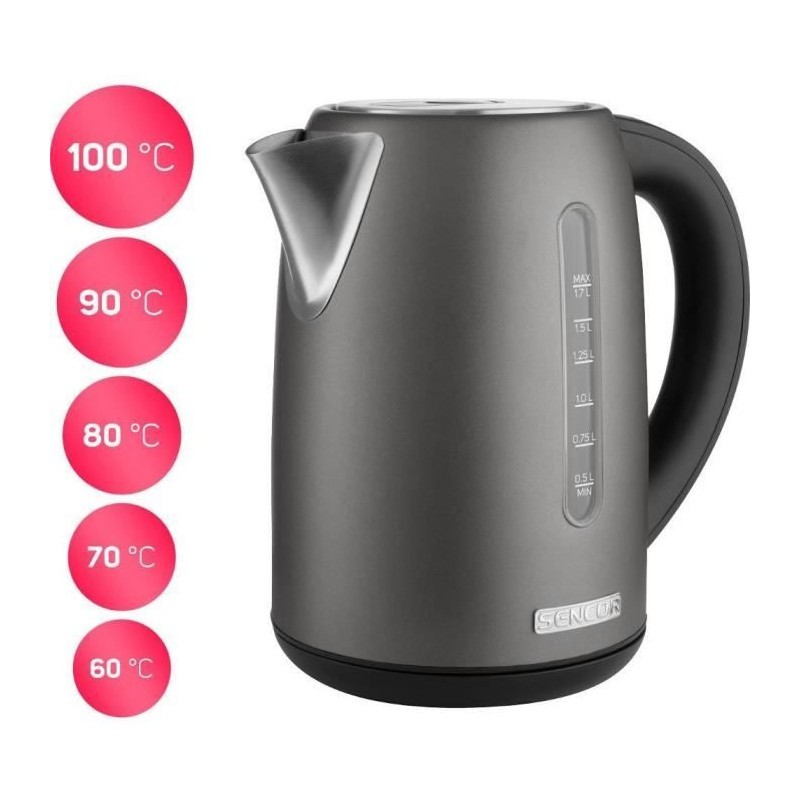 Bouilloire électrique Sencor SWK 7708BK noire de 1,7 L - 2