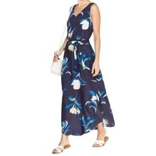 New Day Women's Dress Small Floral Blue Sundress Sleeveless Vacation BOHO